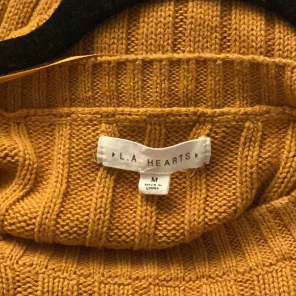 PACSUN LA HEARTS Women's Cropped Sweater Ribbed Brown/Mustard Size Medium - Picture 6 of 7